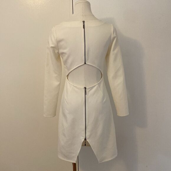 Anthropologie dra Light Cream/ White Long Sleeve Cutout Mini Dress Size Small - Picture 6 of 14